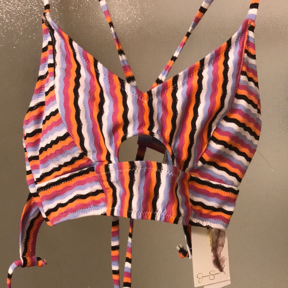 Jessica Simpson Striped Bikini Top Small *New with Tags!